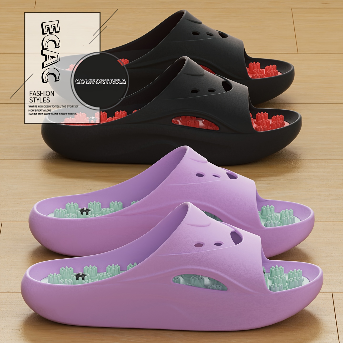 Men'S Shoes Slip On - Women Men EVA Massage Slippers Thick