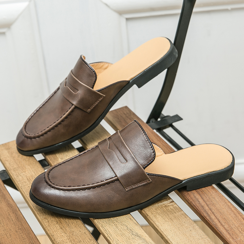 Men'S Shoes In Style - Men Fashionable Half-heeled Leather Shoes Casual
