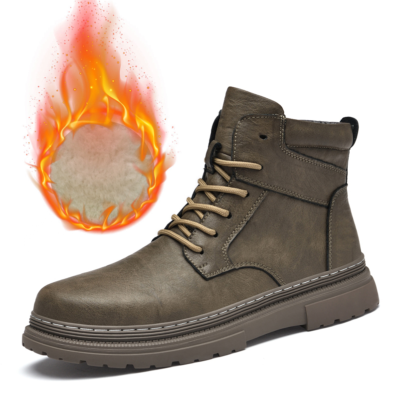 Men'S Shoes For Work - Warm Winter Men Leather Shoes Rubber