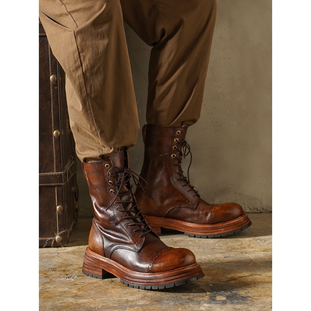 Men's Genuine Leather Motorcyc - đánh giá và giá Men'S Shoes Brogues
