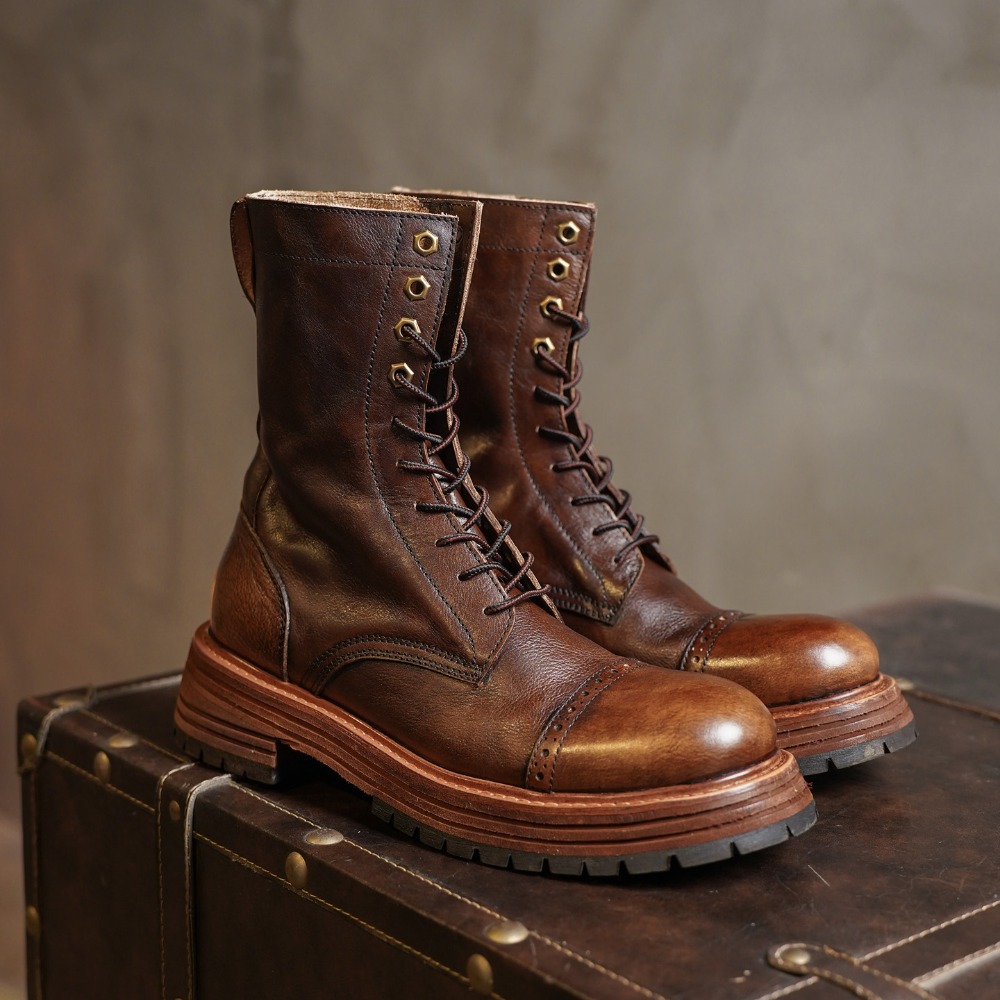 Men's Genuine Leather Motorcyc - đánh giá và giá Men'S Shoes Brogues