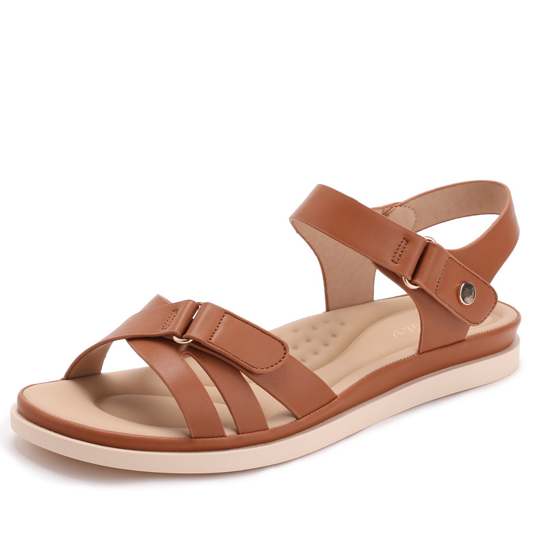 Flat-soled fashionable outdoor - đánh giá và giá Velcro Strap Sandal