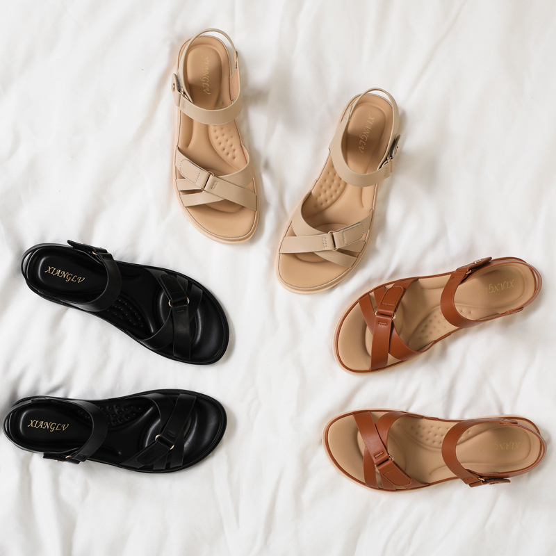 Flat-soled fashionable outdoor - đánh giá và giá Velcro Strap Sandal