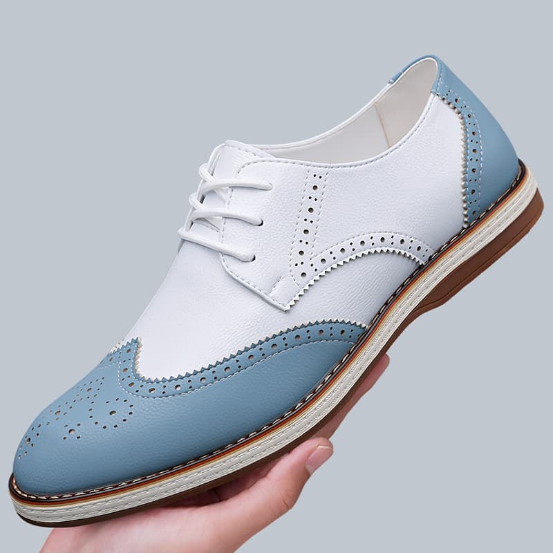 Mens White Blue Two Tone Brogu - đánh giá và giá Men'S Shoes Brogues