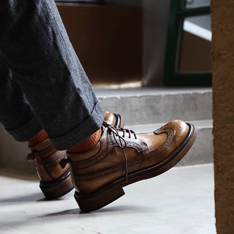 British Brogue Carved High Top - đánh giá và giá Men'S Shoes Brogues