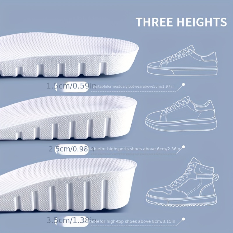 1 Pair New 1.5-3.5cm White Inv - đánh giá và giá Men Shoes Size Chart