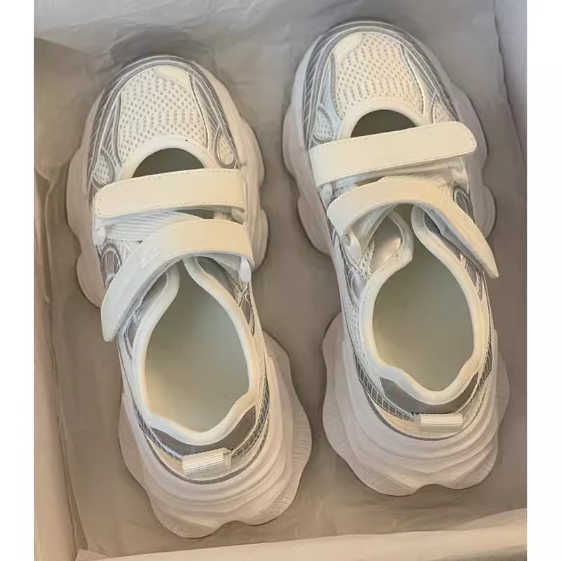 Metallic Silver Hollow Out Pla - đánh giá và giá Velcro Strap Sandal