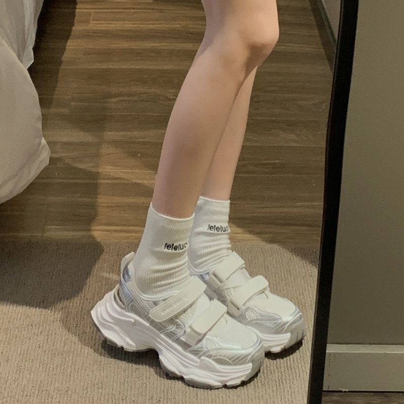 Metallic Silver Hollow Out Pla - đánh giá và giá Velcro Strap Sandal