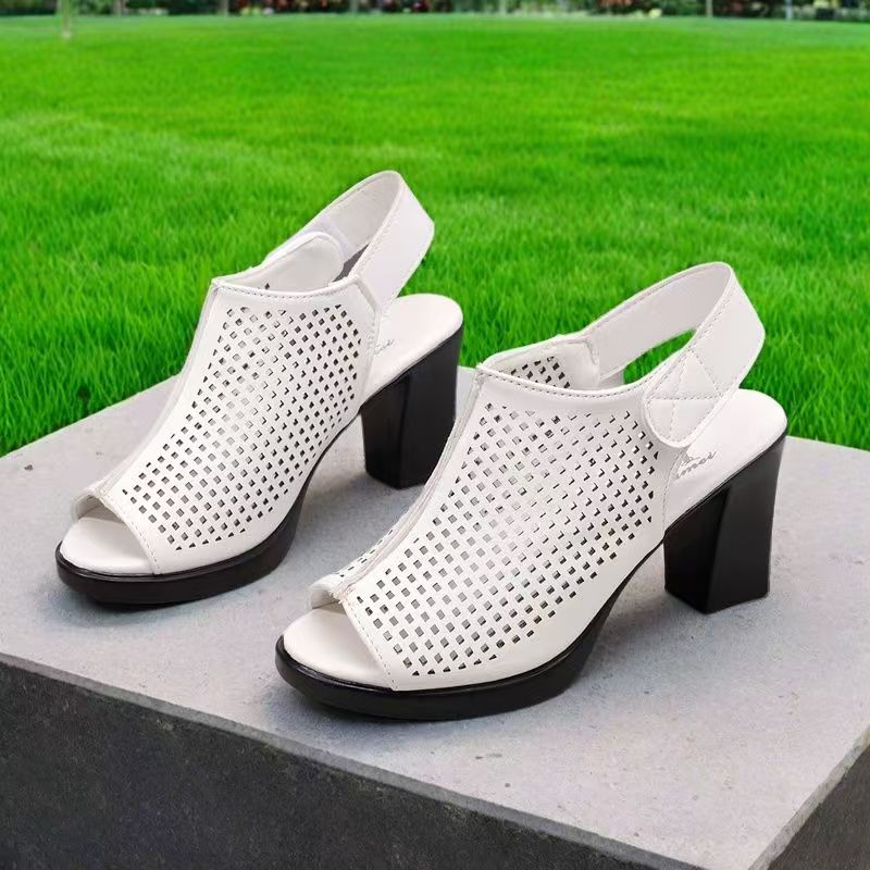 Women Big Size High Heel Peep  - đánh giá và giá Velcro Strap Sandal