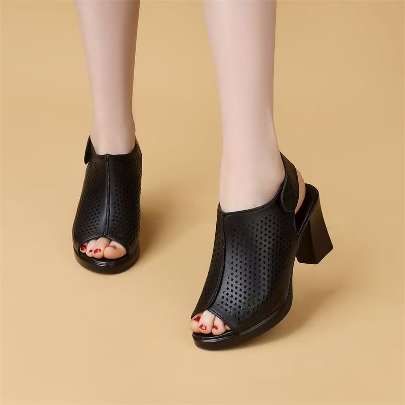 Women Big Size High Heel Peep  - đánh giá và giá Velcro Strap Sandal