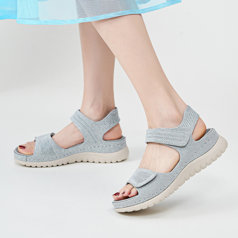Ladies Knit Mesh Platform Spor - đánh giá và giá Velcro Strap Sandal