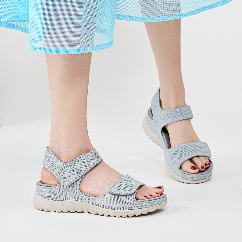 Ladies Knit Mesh Platform Spor - đánh giá và giá Velcro Strap Sandal