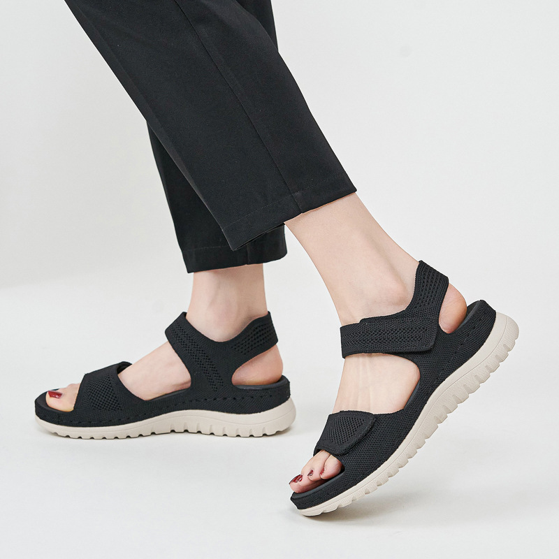 Ladies Knit Mesh Platform Spor - đánh giá và giá Velcro Strap Sandal
